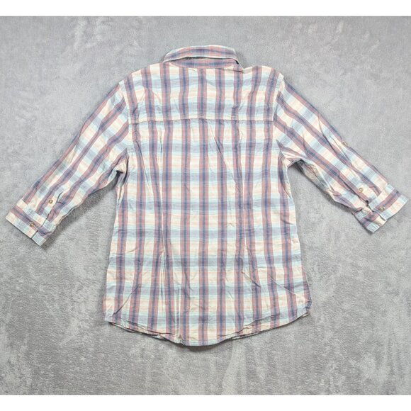 Carhartt Button Up Blouse Womens Size Medium Plaid Outdoor Work Chore Rugged - Picture 8 of 8